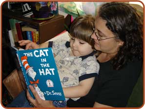 adult reading to child