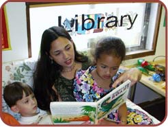 librarian reading to children